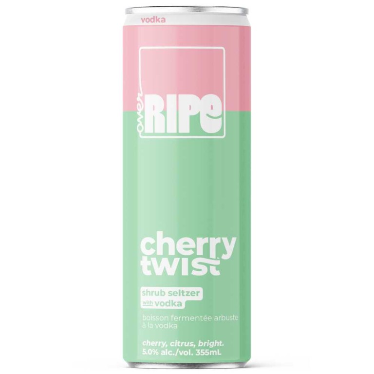 Cherry Twist Shrub Seltzer with Vodka